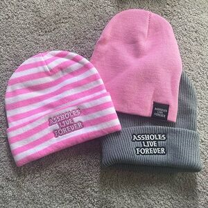 Assholes live forever beanies